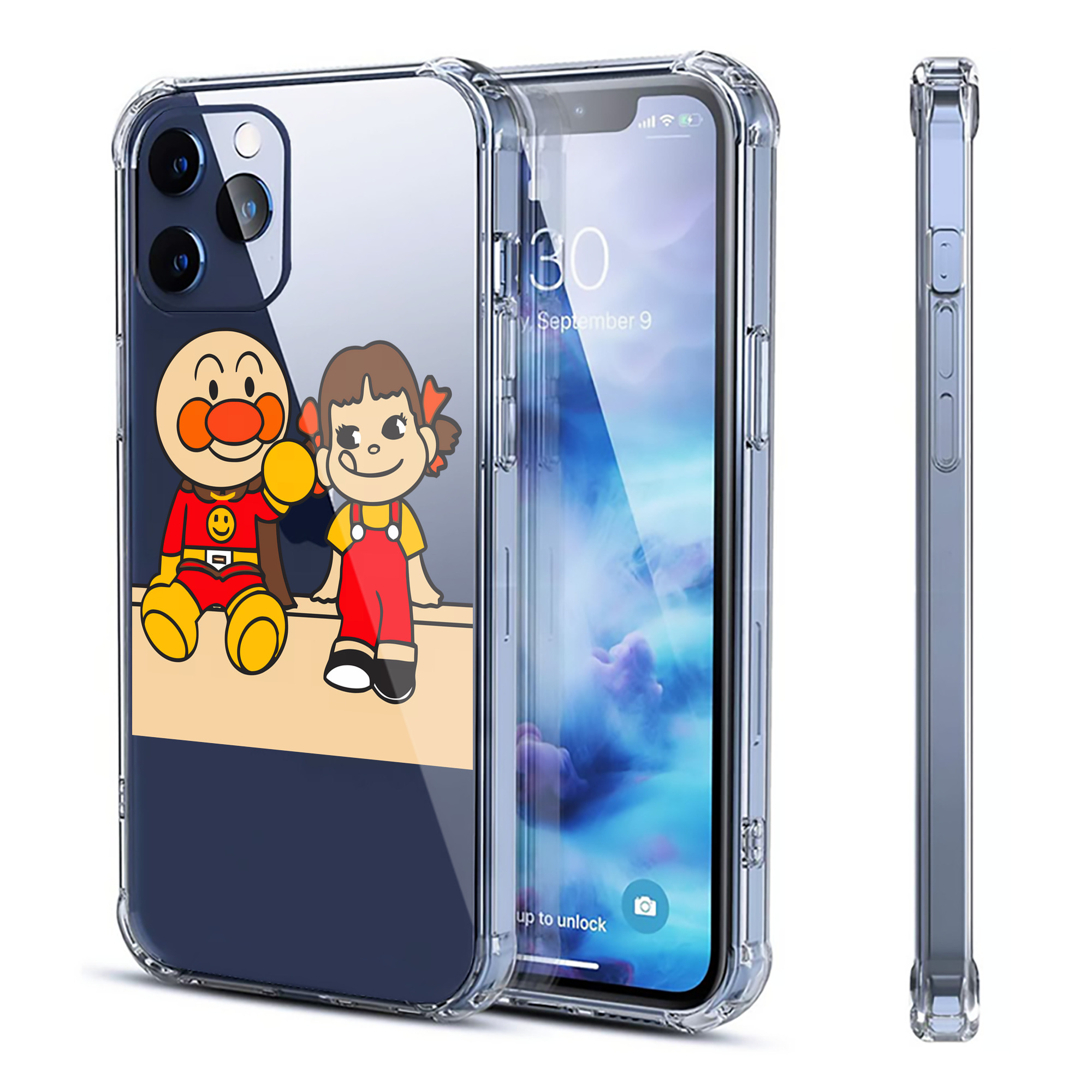 （画像用） アンパンマン Anpanman 【iPhone 12シリーズ対応】透明スマホケース（クリアソフトケース）